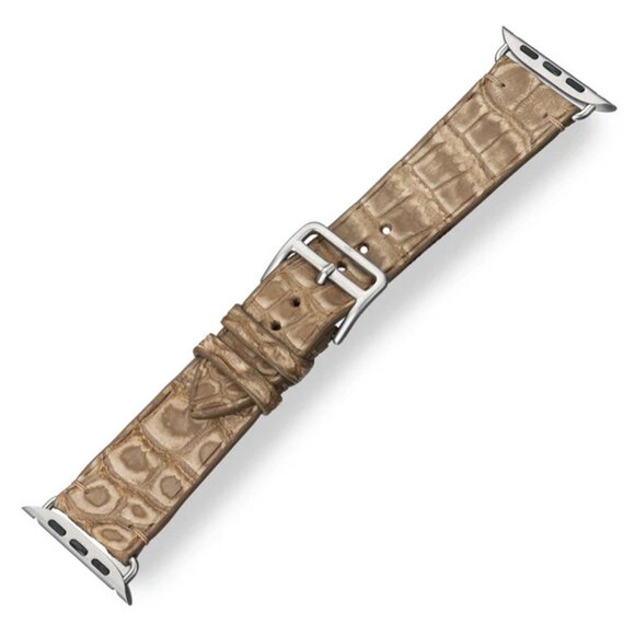 Real Alligator Skin Watch Strap – Minimalist Design Bath Stone Color main image 4